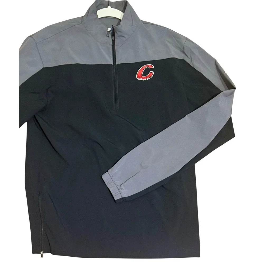 Mizuno Mens Performance Quarter Zip Pullover Black Grey Athletic Top Small